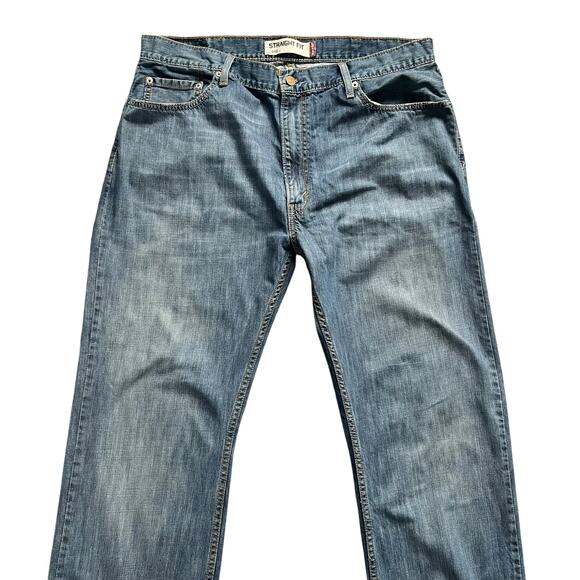 Levis Mens 505 Straight Fit Blue Denim Jeans 5 Pocket Style 38 W 32 L - Picture 2 of 15
